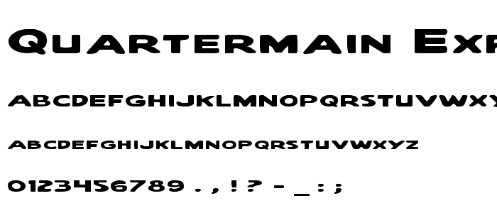 Quartermain Expanded font